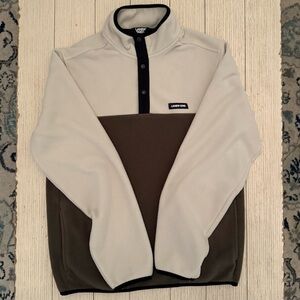 Lands End Men's Long Sleeve Polar Warm Fleece Snap Neck Pullover, size Medium